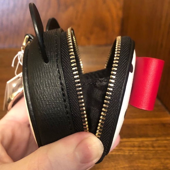 NWT-Disney x Kate Spade-Minnie Mouse Ears & Red Bow-Keyfob/Coin Purse-$129: - Picture 6 of 12